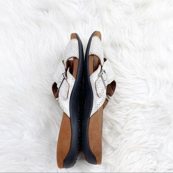 Vionic Dorie Rest Snakeskin Leather Slide Sandals - Picture 8 of 11